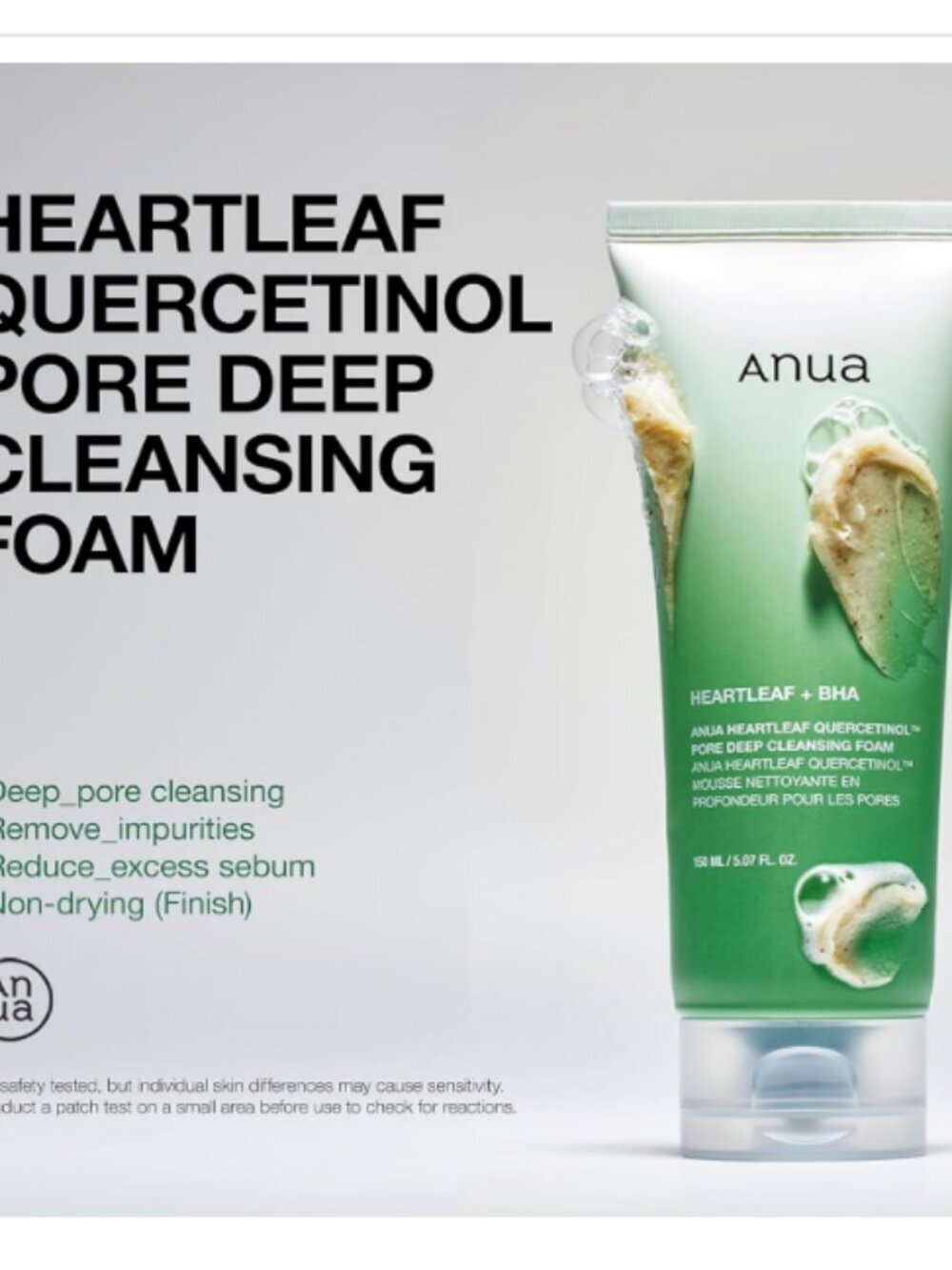 ANUA Heartleaf Quercetinol Pore Deep Cleansing Foam - 2 x 150ml - Picture 4 of 10